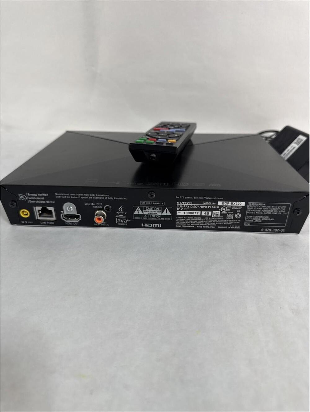 Sony BDP-BX320 Blu-ray Disc/DVD Player | W/ Remote & Power Adapter Tested ShJ - Picture 4 of 5